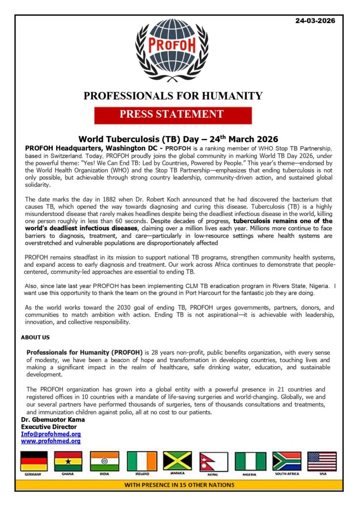 profoh press statement world tuberculosis (tb) day 2026